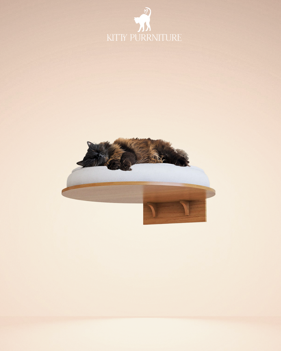 Purr BedWith Cushion / Cherry wood