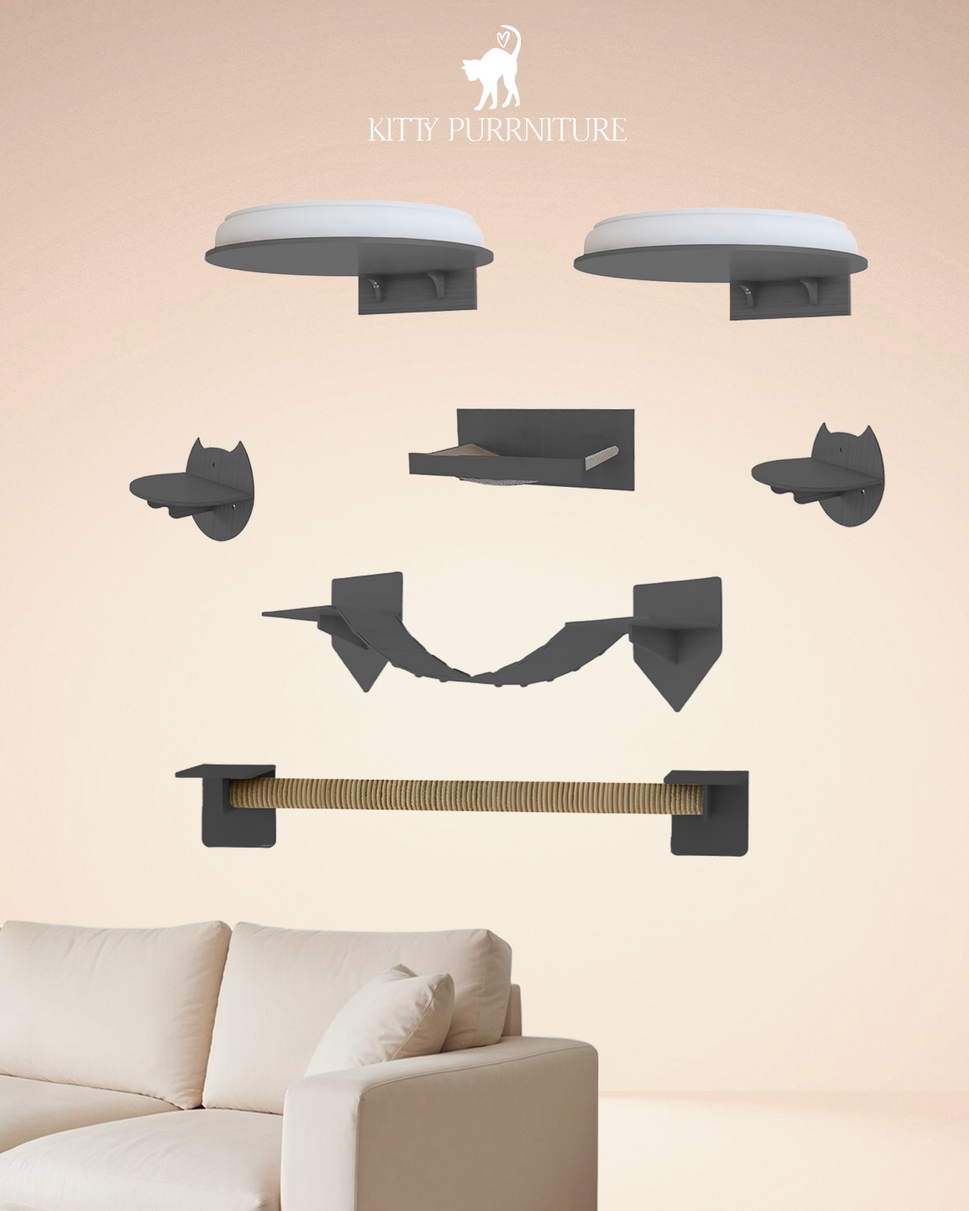 Kitty Play Wallwithout sisal Wall / Black