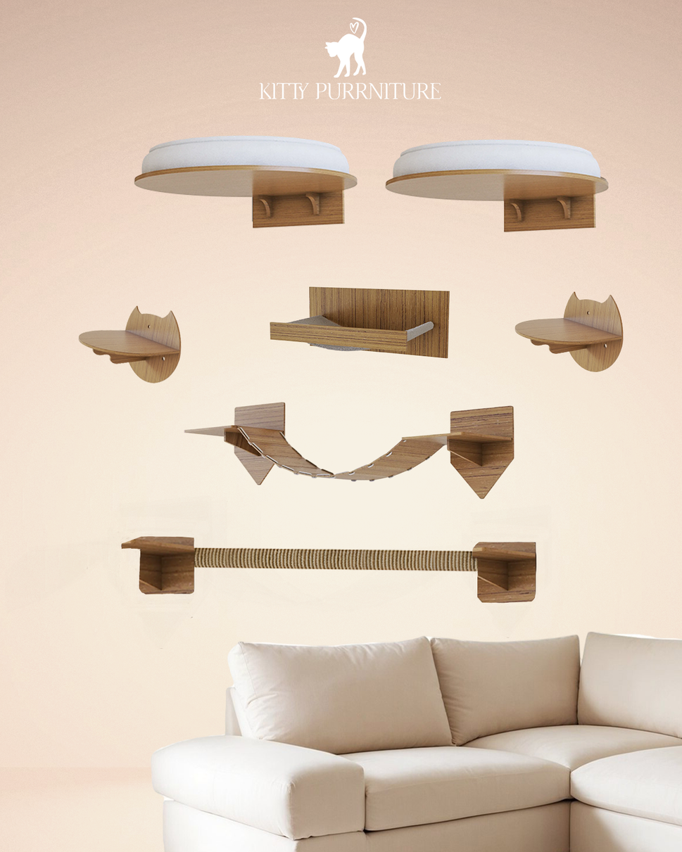 Kitty Play Wallwithout sisal Wall / Oak wood