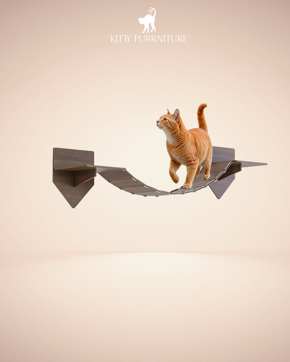 Purr Bridge - MediumWalnut wood