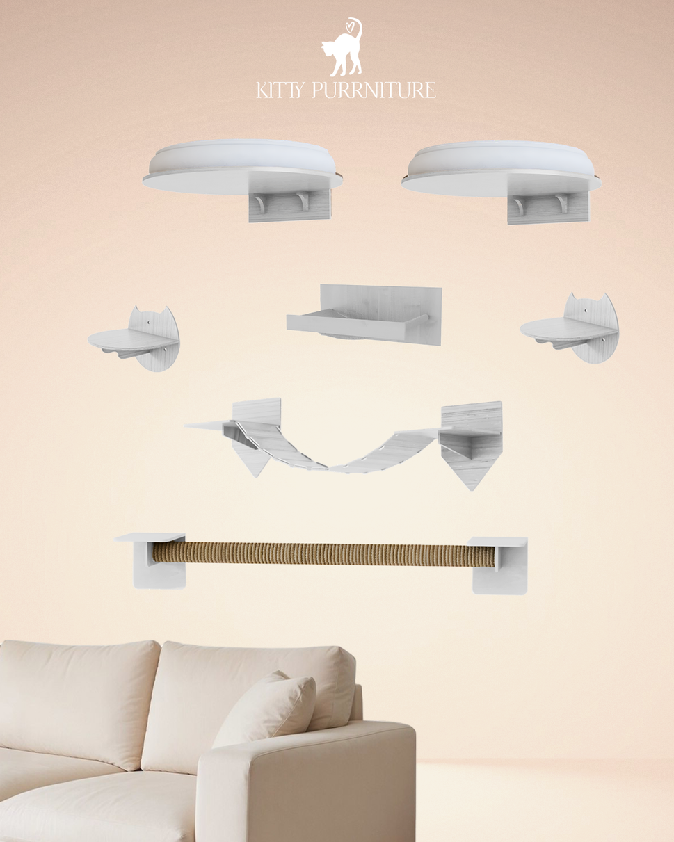 Kitty Play Wallwithout sisal Wall / White