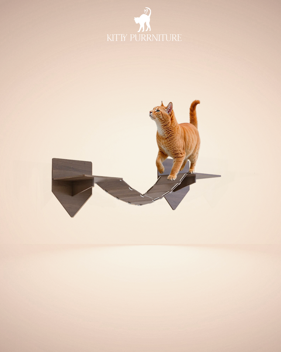 Purr Bridge - SmallWalnut wood